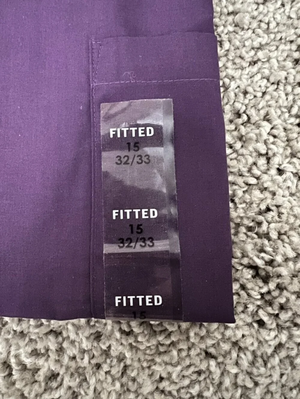 Van Heusen Dress Shirt Purple Velvet 15 32/33 NWT - Picture 2 of 2